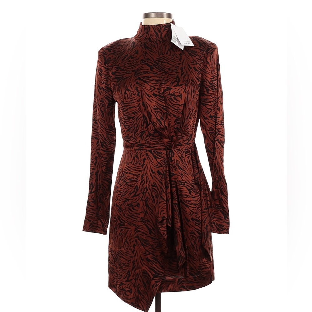 New with Tags & Other Stories Padded Shoulder Side Tie Satin Mini Dress